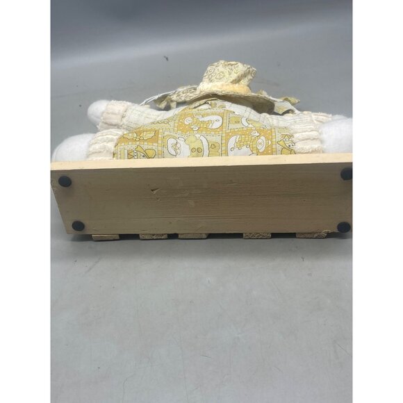 snowman figurine plush decor white gold shelf or hang snowflakes fence READ - Picture 10 of 10